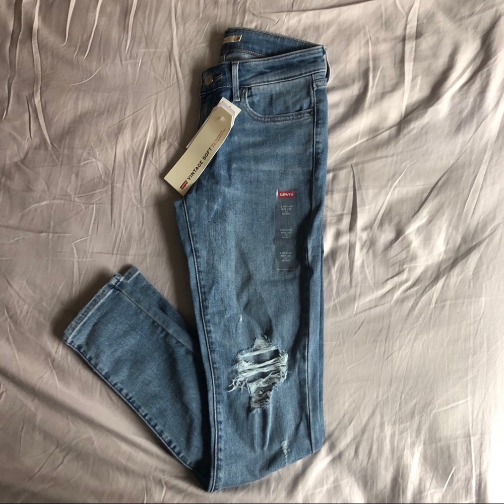 levi’s vintage soft mid-rise 711 skinny jeans, nwt